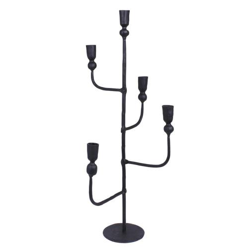 Ljusstake Frank 5-armad - Svart - B27 x H62 cm - www.frokenfraken.se