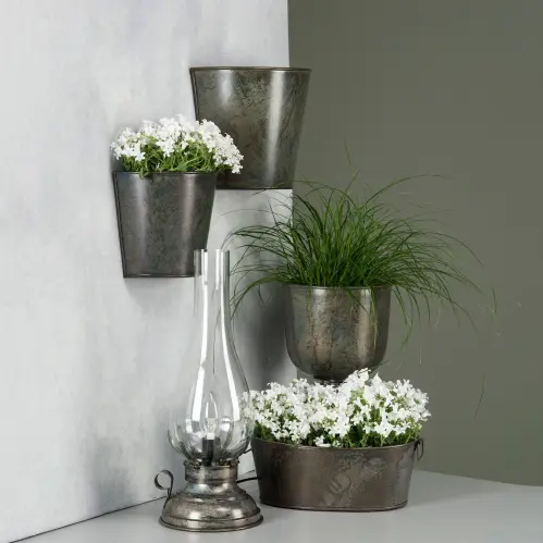 Lampa - Fotogenlampa med el - Antik Mässing - 45 cm - www.frokenfraken.se