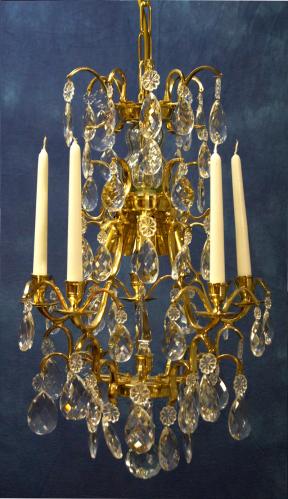 Kristallkrona - Barock Marie Antointette - 5 arm och belysning - www.frokenfraken.se