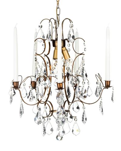 Kristallkrona - Barock Leonora - 5 arm och belysning - www.frokenfraken.se