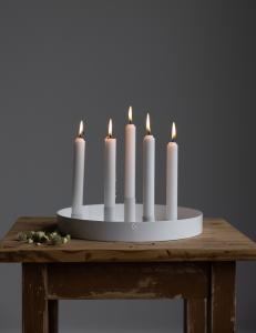 Bordsljusstake - SUND - 5 ljus magnet - Vit - Ø31 cm - www.frokenfraken.se