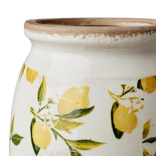 Urna L - CITRONER - Vit/grön/gul - Ø16 x 37 cm - www.frokenfraken.se