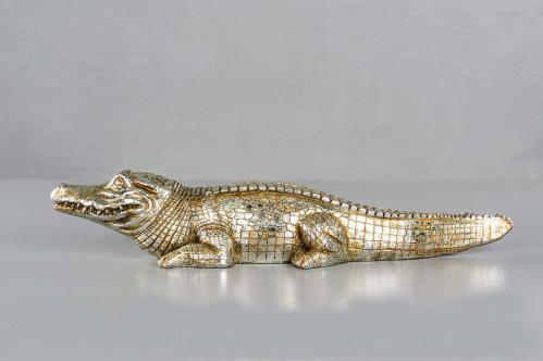 Krokodil - Stor prydnadskrokodil - 62 x 16 cm - www.frokenfraken.se