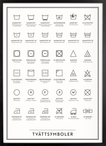 Poster - Tvättsymboler - 30 x 40 cm - www.frokenfraken.se
