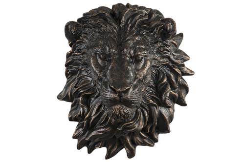 Lejon Väggdekoration - Lion - Svart/Brun/Guld - 41 x 44 cm - www.frokenfraken.se