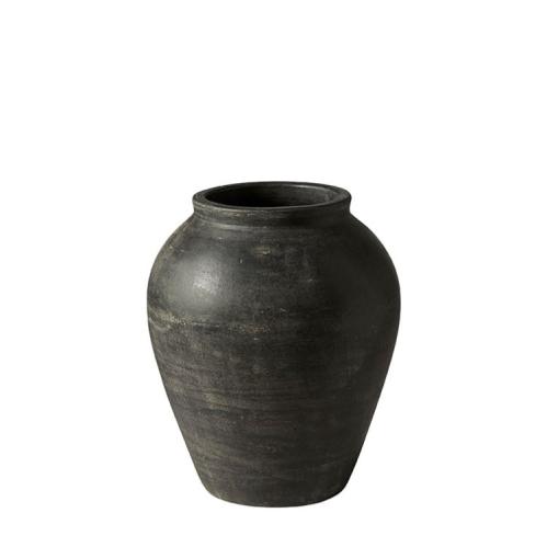 Urna/Vas/Kruka - Svartmelerad - 31 cm - www.frokenfraken.se