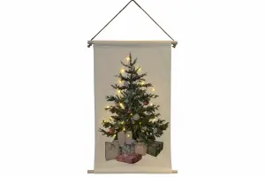 Väggbonad - Julgran med paket - Med belysning - 50 x 75 cm - www.frokenfraken.se