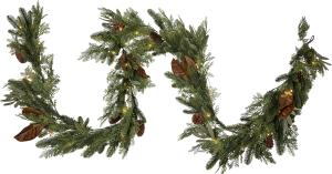 Girlang - löv och barr med belysning - 280 cm - www.frokenfraken.se