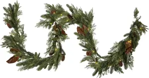 Girlang - löv och barr med belysning - 280 cm - www.frokenfraken.se
