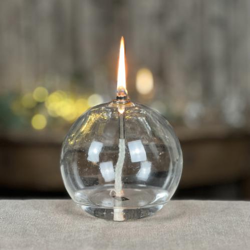Oljelampa M - Glas - Rund Boll - Ø11 cm - www.frokenfraken.se