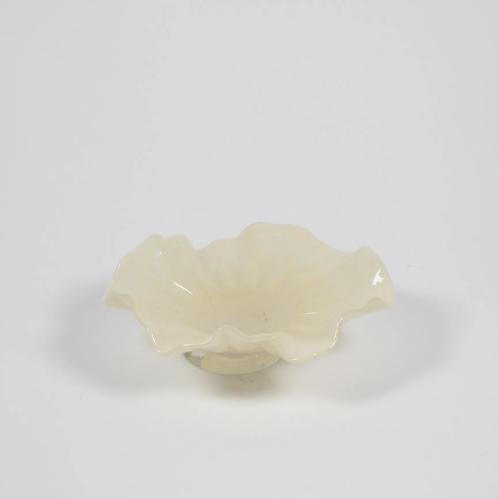 Fat/Skål på fot - Loa - Vanilj - Glas - Ø22 cm - www.frokenfraken.se