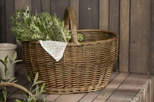 Korg med handtag - Brun - 45 cm - www.frokenfraken.se