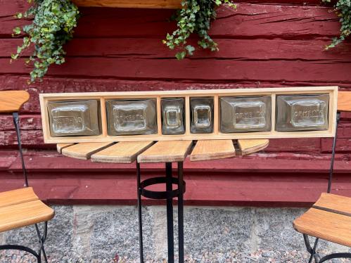 Redahylla - Natur - med burkar av glas - 13 x 75 x 18,5 cm - www.frokenfraken.se