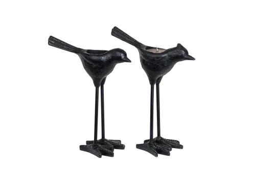 Ljusstake - För värmeljus - Fågel - Svart - 21 cm - www.frokenfraken.se
