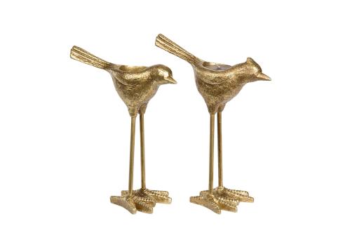 Ljusstake - För värmeljus - Fågel - Guld - 21 cm - www.frokenfraken.se
