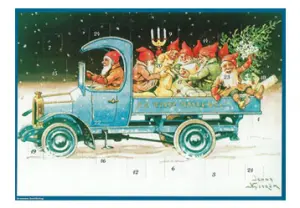 Adventskalender - Tomtar åker bil - A4 - www.frokenfraken.se