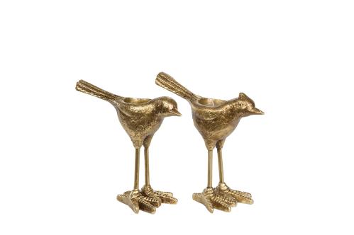 Ljusstake - För värmeljus - Fågel - Guld - 16 cm - www.frokenfraken.se