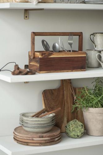 Skärbräda - Tapasbräda med Ljus oljad acaciaträ - 34 X 30 X 1,5 CM - www.frokenfraken.se