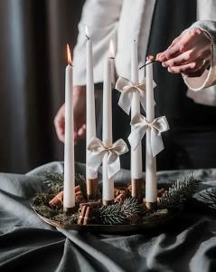 Hänge - Rosett - Satin - Creme - 1st - 7 x 8 cm - www.frokenfraken.se