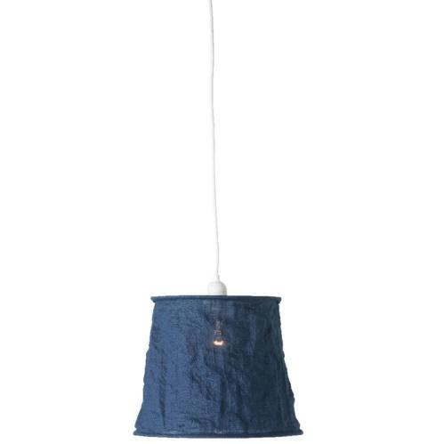 Lampskärm - Linne - Navy Blue - Ø32 - www.frokenfraken.se