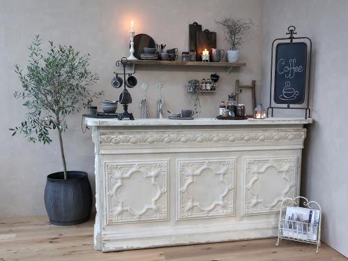 Vintage disk/bar - Antik vit - 118 x 217 cm - www.frokenfraken.se