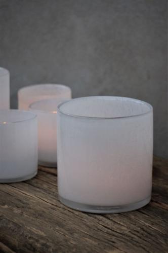 Ljuslykta - Lumiere White - 8,5 x 8 cm - Bidra till Barncancerfonden - www.frokenfraken.se