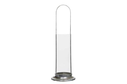 Hängande Ljuslykta - Cylinder - Glas - Silver - 15 x 45 cm - www.frokenfraken.se