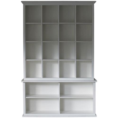 Bokhylla med platsbyggd känsla - Vintage Vit - 233 x 150 x 41 cm - www.frokenfraken.se