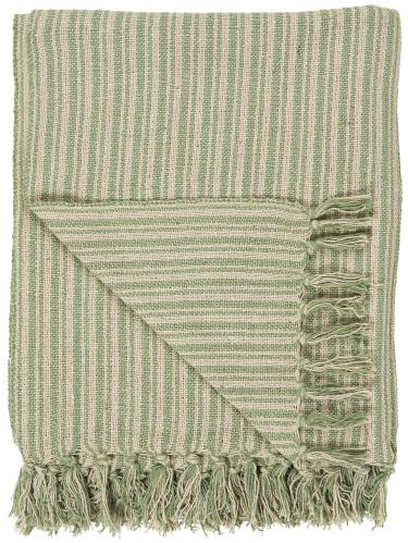 Pläd creme/grönt Randig - 160 X 130 CM - www.frokenfraken.se