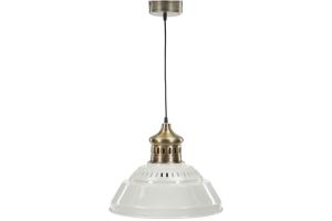 Taklampa - Emalj - Vit/Mässing - 42 cm - www.frokenfraken.se