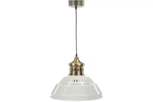 Taklampa - Emalj - Vit/Mässing - 42 cm - www.frokenfraken.se
