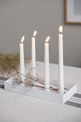 Bordsljusstake - SUND - 4 ljus magnet - Vit - 30 cm - www.frokenfraken.se