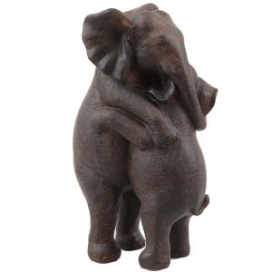 Elefanter som kramas - Brunsvart - 25 cm - www.frokenfraken.se
