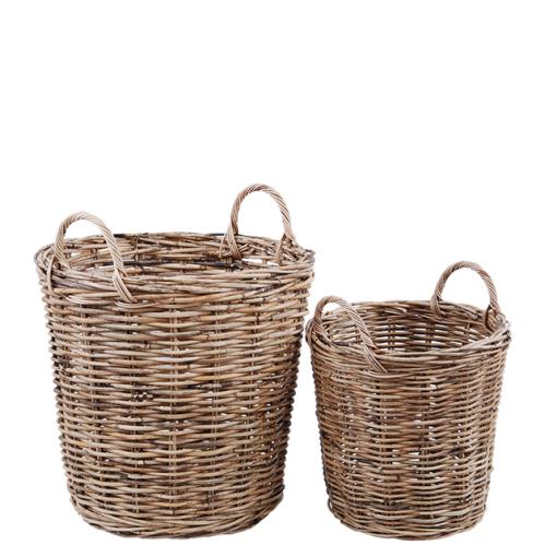 ROUND BASKET - 2 stora korgar - ø 30/40x h 30/40 cm - www.frokenfraken.se