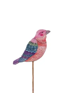 Stick - Fågel - Rosa - Trä - 25 cm - www.frokenfraken.se