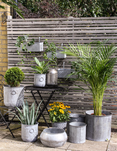 Krukor - Räfflad Cylinder - Zink - 3 storlekar - www.frokenfraken.se