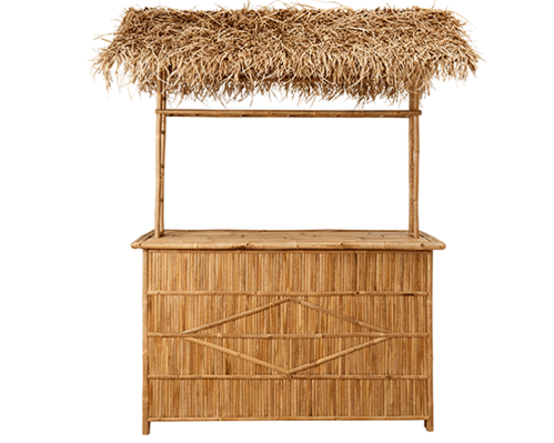 Bardisk i bambu med tak - Tiki - 170 x 235 cm - www.frokenfraken.se