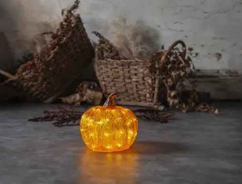 Pumpa - Lysande - Orange - Dekoration - 20 cm - www.frokenfraken.se