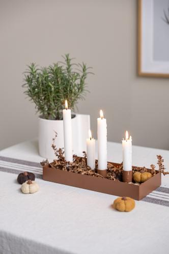 Bordsljusstake - SUND - 4 ljus magnet - Brun - 30 cm - www.frokenfraken.se