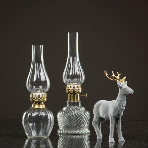 Fotogenlampa - För värmeljus - Glas/Guld - 34 cm - www.frokenfraken.se