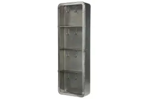 Nyckelskåp - Rå Metall - Glas - 27 x 11 x 80 cm - www.frokenfraken.se