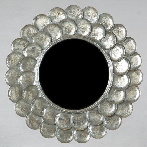 Spegel - Rund Antik Silver - Ø85 cm - www.frokenfraken.se