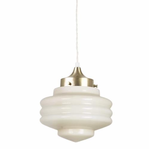 Taklampa - Valter - m. Tvinnad Sladd - Mässing/ Beige - Ø20 x H25 cm - www.frokenfraken.se