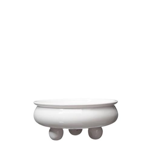 Skål med kulfötter - Vit - 21 x 8 cm - www.frokenfraken.se