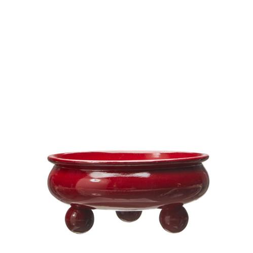 Skål med kulfötter - Röd - 21 x 8 cm - www.frokenfraken.se