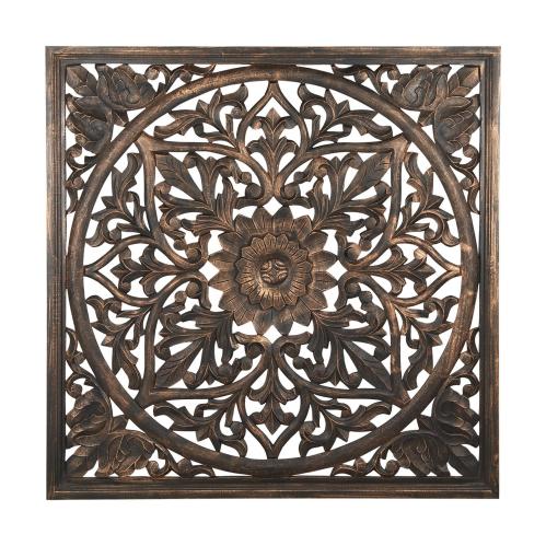 Tempeltavla - Väggdekoration - Svart/guld - 115 x 115 x 3 cm - www.frokenfraken.se