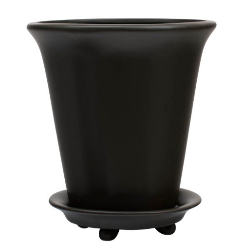 Kruka med fat - XL Svart - www.frokenfraken.se
