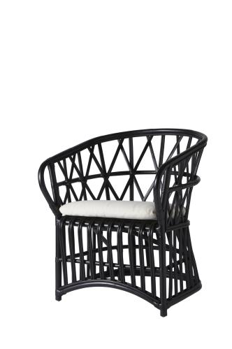 Fåtölj - Med dyna - Svart - 64 x 68 x 78 cm - www.frokenfraken.se