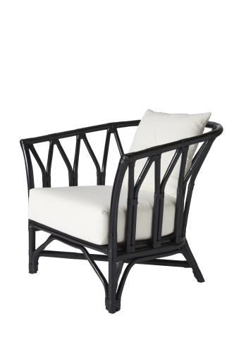 Fåtölj - Med dyna - Svart - 79 x 76 x 75 cm - www.frokenfraken.se