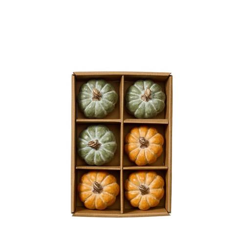 Pumpor - Grön & orange - Mix - Dekoration - 6 x 7 cm - www.frokenfraken.se